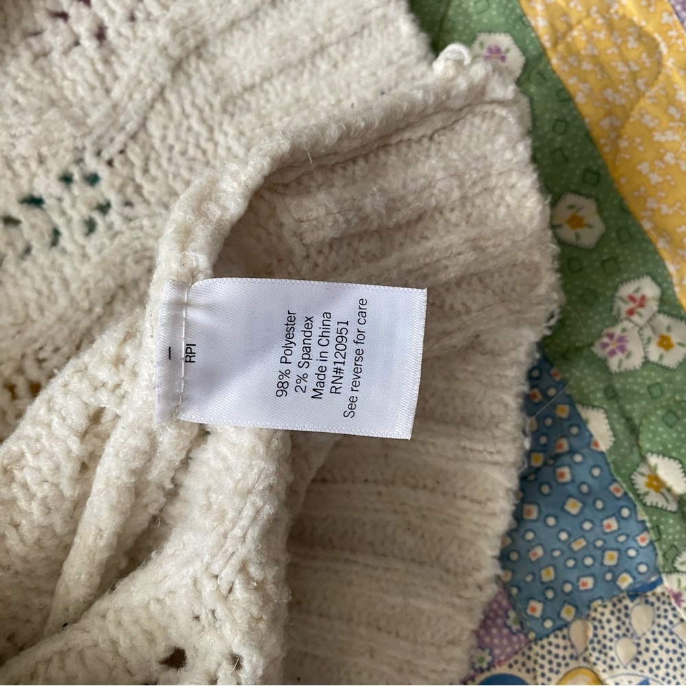 SO cream colored cozy chunky cable knit sweater from kohls - Picture 5 of 5